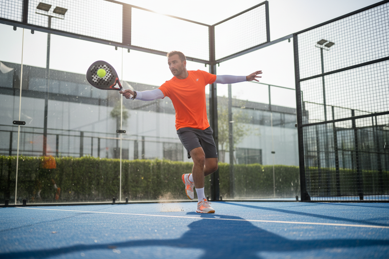 Someone playing Padel
